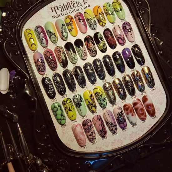 Mẫu học viên thực hành tại Nail Nhã Tường môn vẽ gel