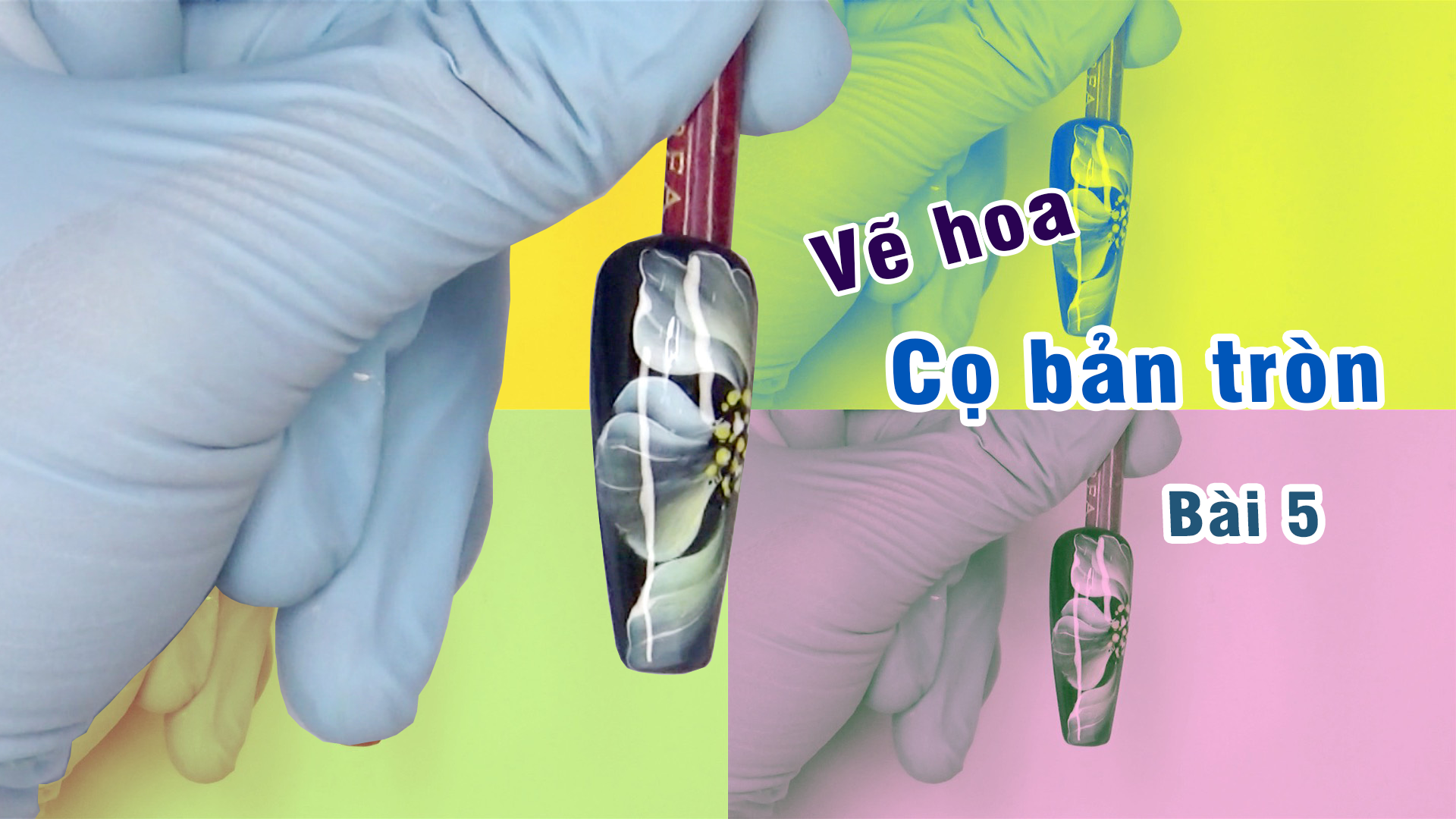 Vẽ gel nâng cao: Thực hành vẽ gel cọ tròn trên móng