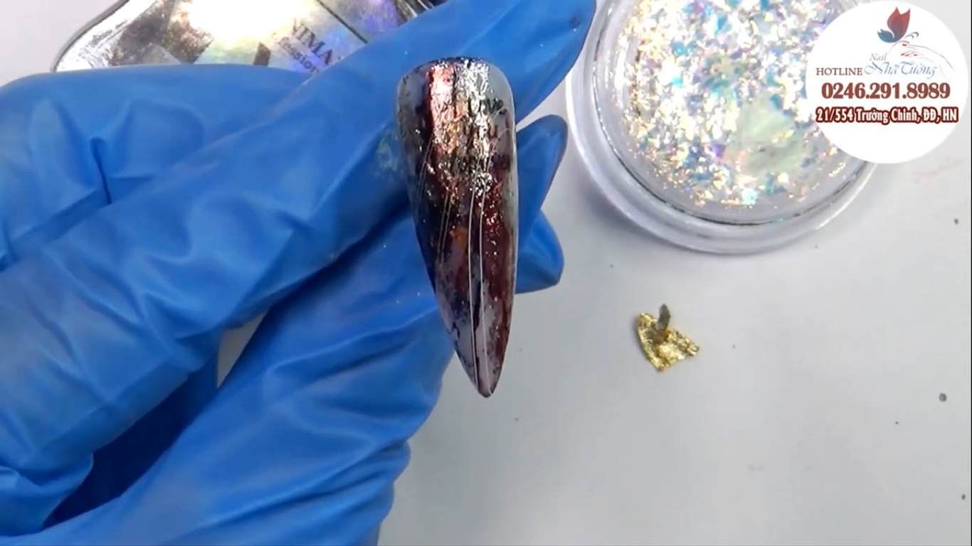 Làm nail vân đá bằng cồn loang đơn giản bài 2