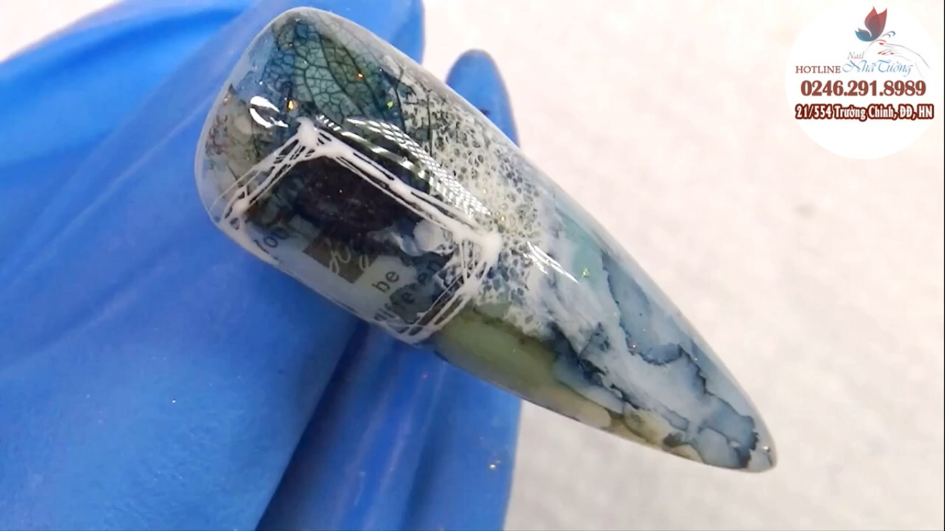 Làm nail vân đá bằng cồn loang đơn giản bài 4