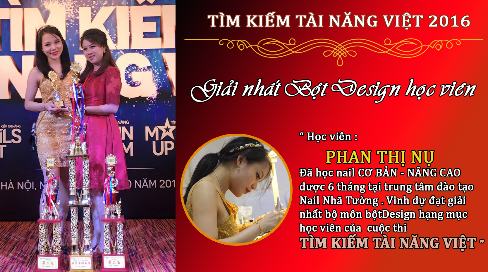 Giải nhất học viên Bột Design cuộc thi Tìm Kiếm Tài Năng Việt